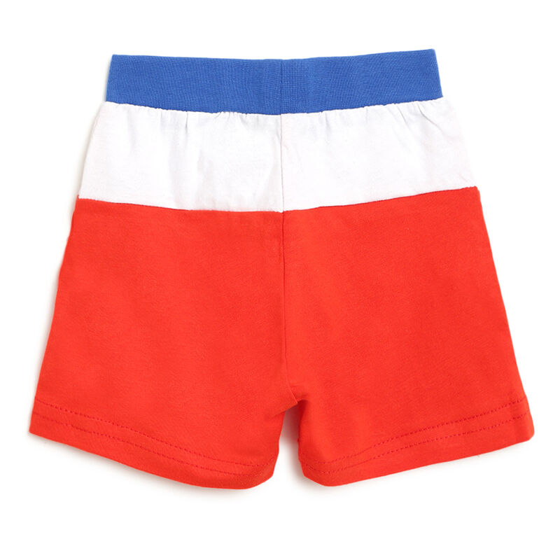 Boys White & Blue Printed 2 Pc Set T-shirt with Short Trousers image number null